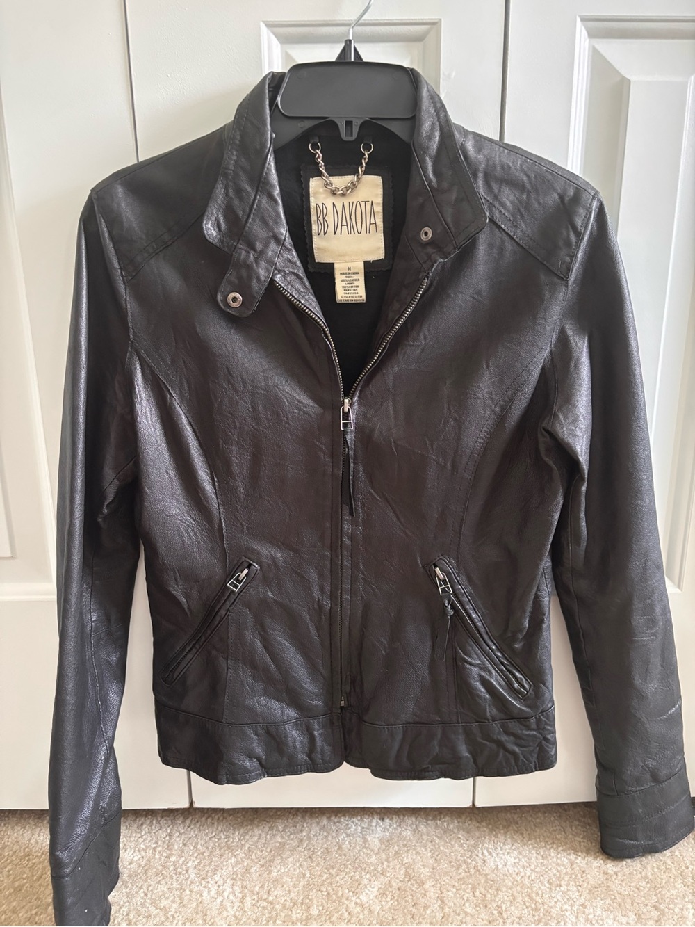 BB Dakota Women's Black Faux Leather Jacket